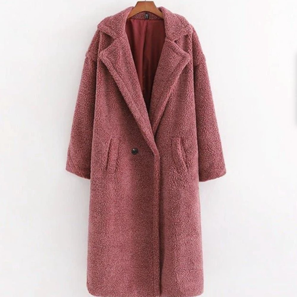 Kelli Obi Large Lapel Plush Teddy coat